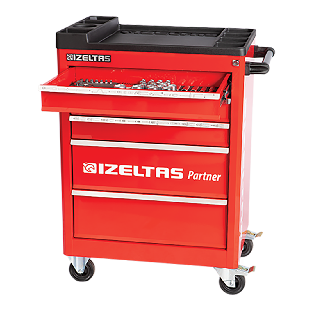 5 ÇEKMECELİ PARTNER MOBİL TAKIM DOLABI KIRMIZI ( DOLU )