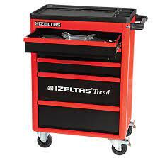 TREND 7 ÇEKMECELİ TAKIM DOLABI KIRMIZI GÖVDE - GRİ ÇEKMECE