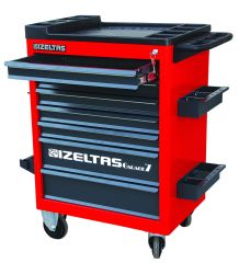 GARAGE MOBİL 6 ÇEKMECELİ TAKIM DOLABI KIRMIZI GÖVDE - GRİ ÇEKMECE