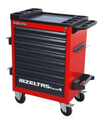 GARAGE MOBİL 8 ÇEKMECELİ TAKIM DOLABI KIRMIZI GÖVDE - GRİ ÇEKMECE