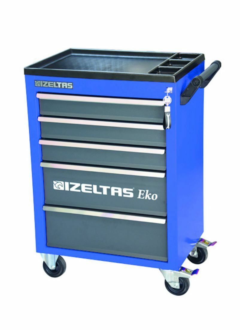 GARAGE MOBİL 5 ÇEKMECELİ TAKIM DOLABI MAVİ GÖVDE - GRİ ÇEKMECE