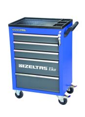 GARAGE MOBİL 6 ÇEKMECELİ TAKIM DOLABI MAVİ GÖVDE - GRİ ÇEKMECE