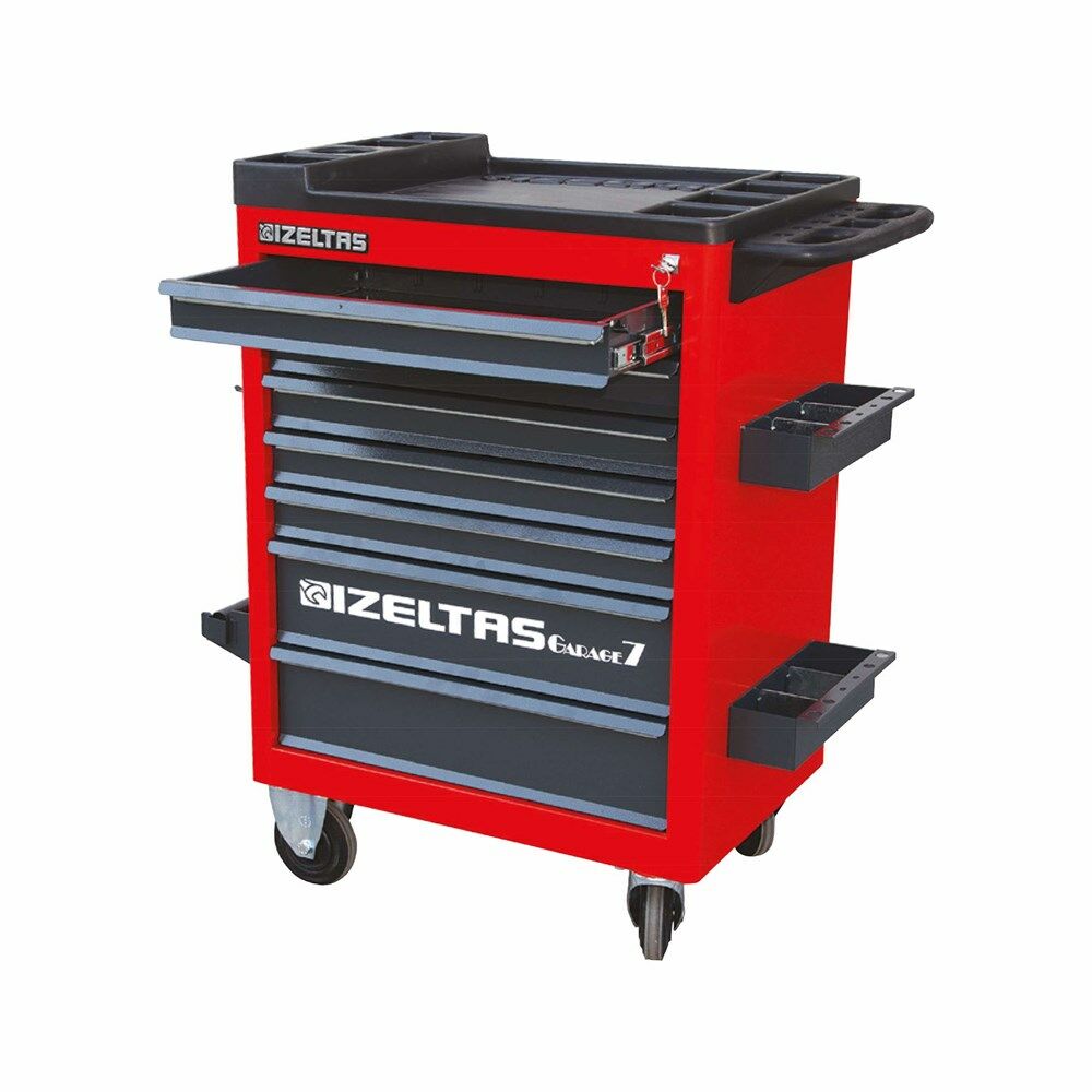 7 ÇEKMECELİ GARAJ MOBİL TAKIM DOLABI KIRMIZI ( DOLU -142 )